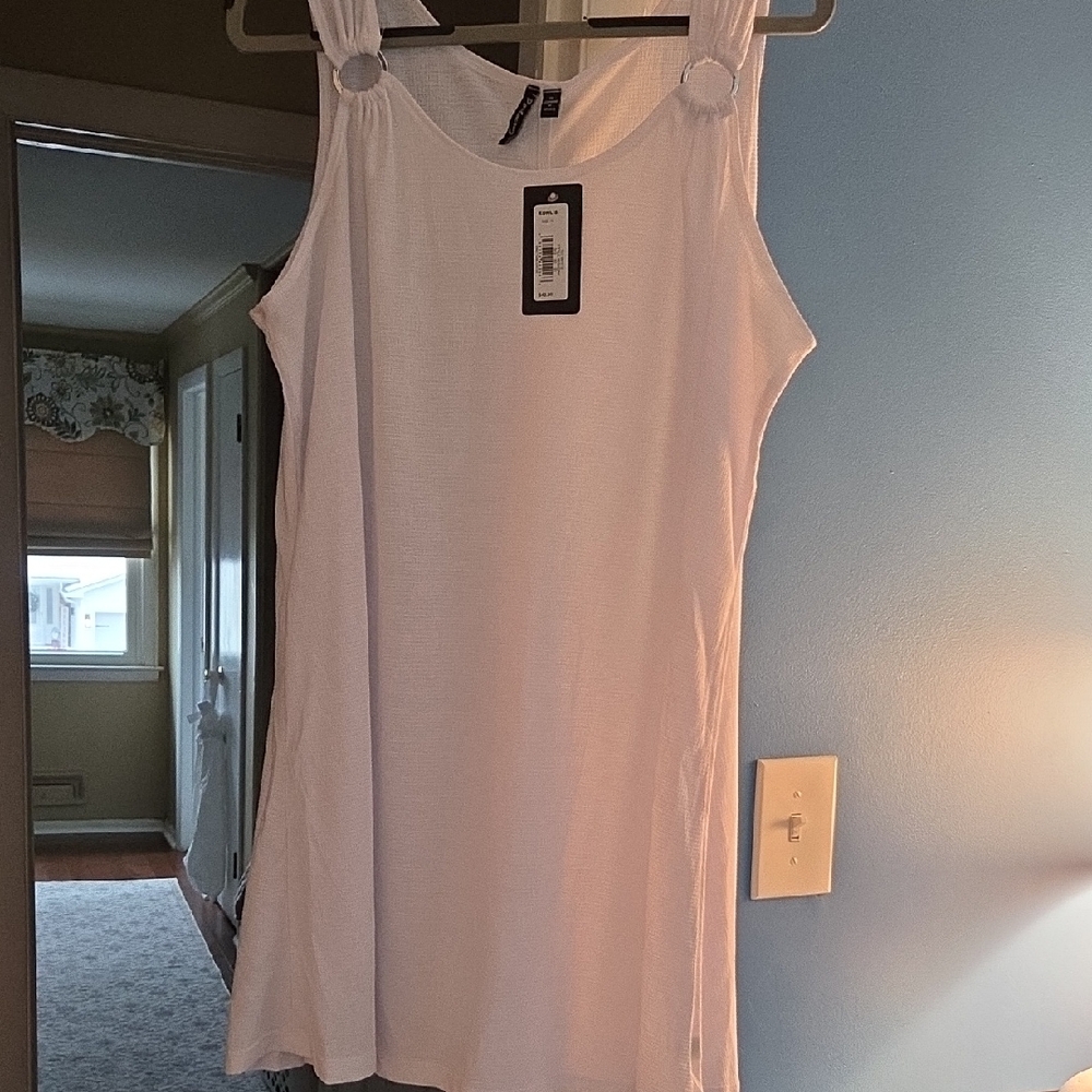 Elegant White Sleeveless Swim Coverup NWT